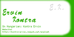 ervin kontra business card